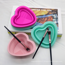 Mini-outil de nettoyage cosmétique réutilisable pliable bol en silicone